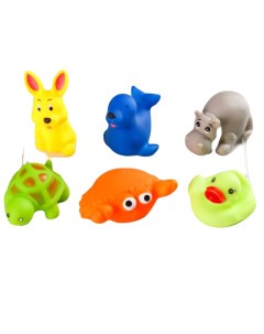 Набор игрушек для ванны Морские животные 3 6 шт в ассортименте 2593696 Крошка я