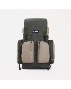 Рюкзак туристический на затяжке 60 л 4 наружных кармана цвет олива Taif