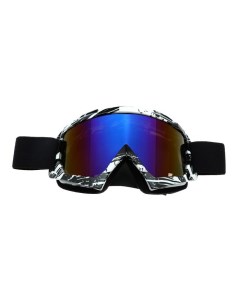 Очки маска для езды на мототехнике стекло сине фиолетовый хамелеон черно белые ОМ 18 Nobrand
