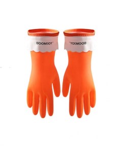 Хозяйственные перчатки с мягкой подкладкой оранжевые JY 3915 Boomjoy