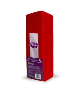 Салфетки бумажные Maxi Professional красный 400 листов Plushe