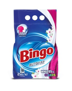 Порошок стиральный автомат WHITES COLORS для белого и светлого белья 2кг Bingo
