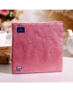 Салфетки бумажные Розовый перламутровый Барокко 33х33 3 слоя 16 листов Art bouquet