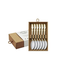 Набор чайных ложек Лира посеребренных с частичной позолотой 6 предметов в коробке Кольчугинский мельхиор