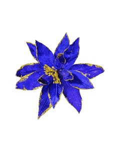 Искусственный цветок Пуансеттия Стэлла на клипсе синяя 35 см Due esse christmas