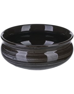 Тарелка Маренго глубокая 500мл 140х140х60мм керамика черный серый Борисовская керамика