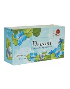 Салфетки бумажные DREAM 2 слоя белые 200 шт кор Maneki