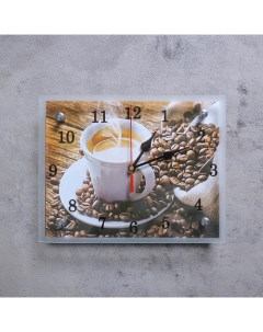 Часы настенные серия Кухня Чашка кофе 20х25 см микс Сюжет
