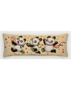 Наволочка Декоративная Гобеленовая 32х85 Мишки панды Догони Студия текстильного дизайна
