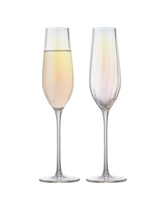 Набор из 2 штук Бокалы для шампанского Gemma Opal 0 22 л цвет перламутровый Liberty jones