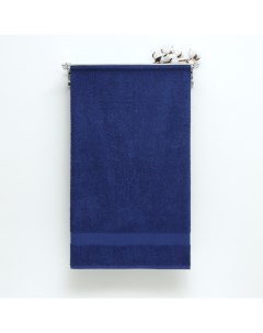 Полотенце махровое с бордюром 70х140 см DARK BLUE хлопок 100 440г м2 Vs текстиль