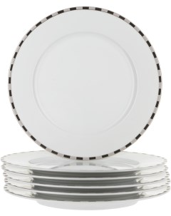 Тарелка мелкая Opal 25 см декор Платиновые пластинки отводка платина набор 6 шт Thun