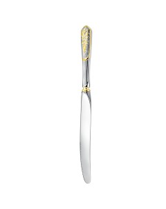 Нож столовый Визирь посеребренный с позолотой С224508 Кольчугинский мельхиор