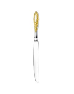 Нож столовый Морозко посеребренный с позолотой С218101 1 Кольчугинский мельхиор