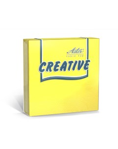 Салфетка creative 3 слойные сервировочные желтые 24x24 20 шт Aster