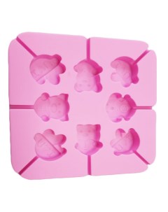Силиконовая форма для конфет на палочке I love you 8 ячеек Розовый Markethot