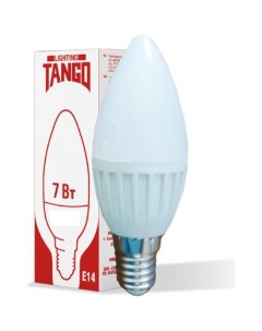Лампа TANGO 7W E14 свеча 6500K 220V LED C37 7W E14 WW НОВИНКА 1196911 Nobrand