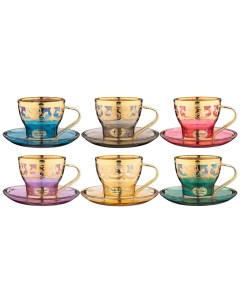 Чайный набор из 6 предметов на 6 персон Veneziano colors 245 мл Art decor