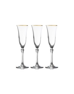 Набор бокалов для шампанского Gemma золото 0 15 л 6 шт LR 036 La reine