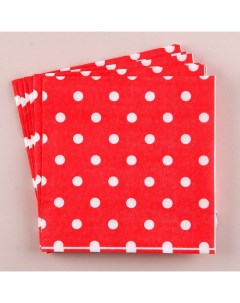 Салфетки бумажные Горох набор 20 шт 33х33 см цвет красный Страна карнавалия