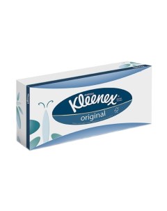 Бумажные салфетки для лица Kleenex в бело синей коробке 20х20 см 72 шт Kimberly-clark