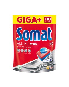 Таблетки для посудомоечной машины All in 1 Extra 110 шт 2 кг дой пак Somat