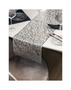 Дорожка на стол Паутинка 30x150 см цвет серебряный Доляна