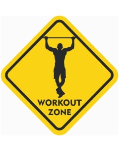 Знак декоративный постер Workout zone 32х32 см пластик Nobrand