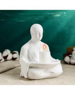 Подсвечник Будда белый 20см Хорошие сувениры