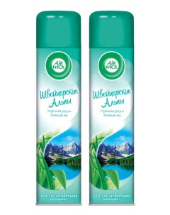 Комплект Освежитель воздуха Швейцарские Альпы Утренняя роса и Зеленый лес 290 мл Airwick