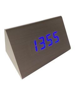 Цифровые настольные часы будильник белый корпус синий циферблат Marketwow