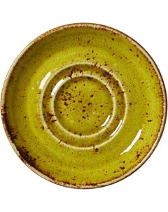 Блюдце Крафт Эппл 110х110х13мм фарфор желтый зеленый Steelite
