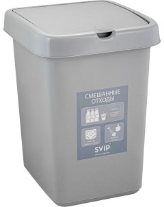 Контейнер для раздельного сбора мусора 25 л 295х335х420 мм серый Svip