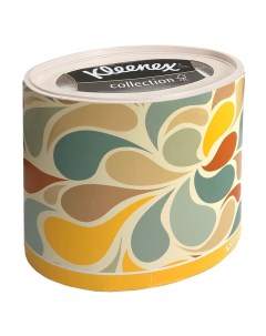 Бумажные салфетки для лица Kleenex круглая коробка цветные лепестки 3 слоя 64 шт Kimberly-clark