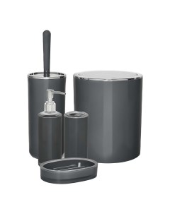 Набор аксессуаров для ванной комнаты черно прозрачный 5 предметов Ag concept