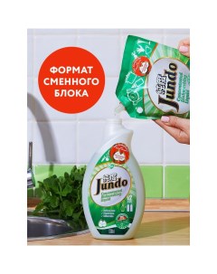 Средство для мытья посуды Green tea with Mint 1л 9шт Jundo