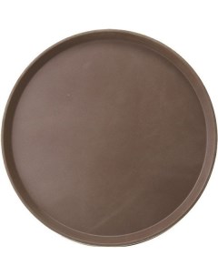 Поднос круглый прорезиненный d 27 5 см коричневый 212676 Touchlife