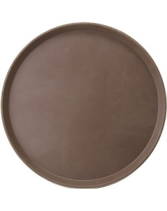 Поднос круглый прорезиненный d 35 6 см коричневый 212679 Touchlife