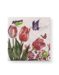 Салфетки бумажные Дыхание весны 3 слоя 33 х 33 см 20 шт Bgreen