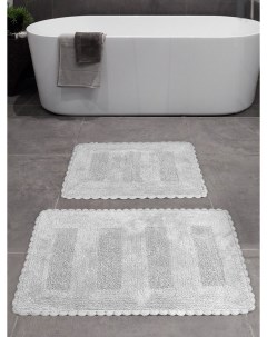 Набор ковриков для ванной кружевной светло серый Набор из 2 штук Karna