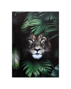 Картина на холсте Лев в листьях 50х70 см Topposters