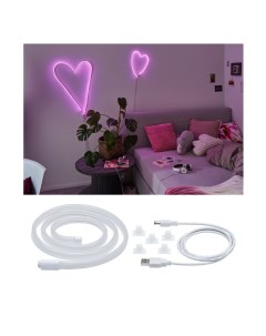 Лента светодиодная Neon Colorflex 1м 4 5Вт 10лм 5В Розовый Белый USB 70561 Paulmann