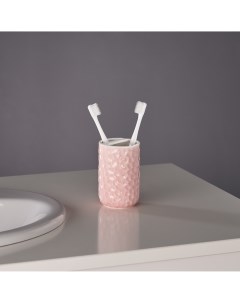 Стакан для зубных щеток с разделителем Rosy 7х7х11 см цвет розовый Verran
