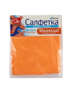 Салфетка для влажной и сухой уборки оранжевая universal 1 шт Grifon
