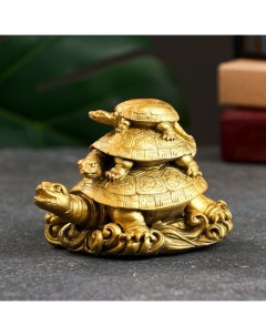 Фигура 3 черепахи старое золото 8х11х7см Хорошие сувениры