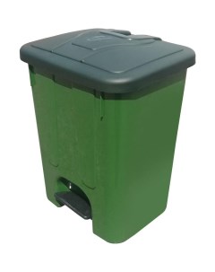 Контейнер бак мусорный 40л с педалью зеленый Nobrand