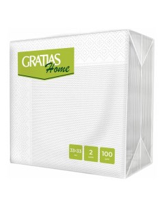 Бумажные салфетки Home двухслойные белые 33 х 33 см 100 шт Gratias