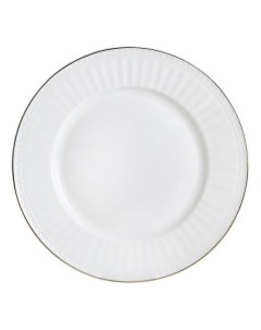 Тарелка обеденная для вторых блюд Бьянка Голд 23 см белая Мфк