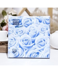 Салфетки бумажные Home Coll Сlassic Белые розы 3 слоя 33x33 20 листов Art bouquet