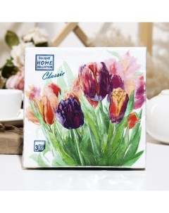 Салфетки бумажные Bouquet Home Collection Classic Весенний букет 3 слоя 33x33 20 листо Art bouquet